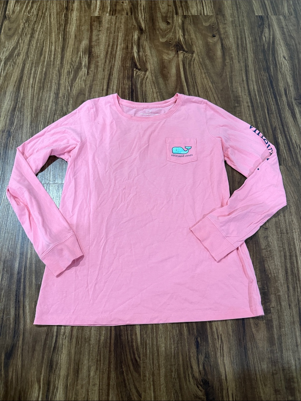 Vineyard Vines Pink Long Sleeve Pocket Tee